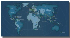 World map of beta locations.